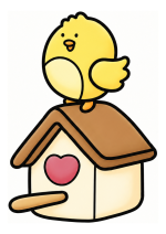 Cute Little Bird on a Heart Birdhouse 🐦🏠❤️ Colored Example