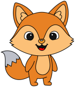 Cute Little Fox with a Friendly Smile and Bushy Tail 🦊🐾😊 Colored Example