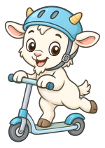 Cute Little Goat Riding a Kick Scooter 🐐🛴✨ Colored Example