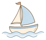 Cute Little Sailboat on Gentle Waves ⛵🌊✨ Colored Example