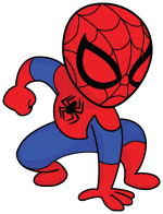 Cute Little Superhero Spiderman 🕷️🕸️🦸‍♂️ Colored Example