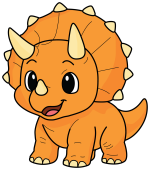 Cute Little Triceratops with a Happy Smile 🦖🌟🦕 Colored Example