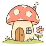 Cute Little Mushroom House 🍄🏠🌸 Colored Example