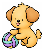Cute Puppy Playing with a Ball 🐶🎾🐾 Colored Example