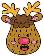 Cute Reindeer Head 🦌✨🎄 Colored Example