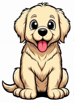 Cute Retriever Puppy 🐕❤️ Colored Example