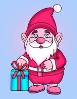 Cute Santa with Gift 🎅🎁 Colored Example