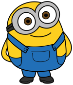 Cute Short Bob Minion with Goggles 🍌💛✨ Colored Example