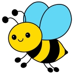 Cute and Cheerful Bumblebee Flying Happily 🐝🌼✨☀️💛 Colored Example