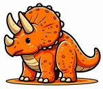 Cute Triceratops Dino Standing Happy 🦖🌿🎉 Colored Example