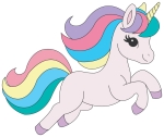 Cute Unicorn Jumping 🦄🌈✨🎠 Colored Example