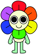 Dandy Flower Character with Big Eyes 🌸🌼😊 Colored Example