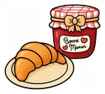 Delicious Croissant with Bonne Maman Jam on Plate 🥐🍓🍯 Colored Example
