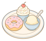 Delicious Dessert Platter Mix 🧁🍩🍨 Colored Example