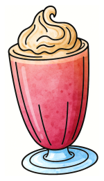 Delicious Milkshake with Whipped Cream 🍓🥤🍦 Colored Example