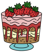 Delicious Strawberry Cake with Cream 🍰🍓🧁 Colored Example