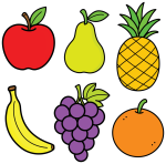 Delicious Variety of Fresh Fruits 🍎🍐🍍🍇🍌🍊 Colored Example