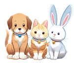 A Dog 🐶 a Cat 🐱 and a Rabbit 🐰 Colored Example