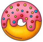 Donut with Frosting and M&Ms 🍩🍬😋🌈 Colored Example