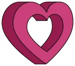 Double Heart Shape with a Lovely Inside Heart ❤️💖💕 Colored Example