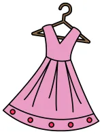Dress Hanging on a Wooden Hanger 🎨👗✨ Colored Example