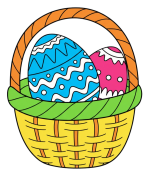 Easter Basket with Colorful Easter Eggs for Kids 🐰🥚🌷 Colored Example