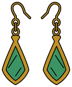 Elegant Dangle Earrings with Gemstone 💎✨💍 Colored Example