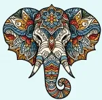 Elephant Head Mandala Style 🐘🎨🌀 Colored Example