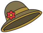 Fancy Straw Hat with Flower 🌸👒🌼 Colored Example