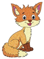 Cute Smiling Fox Sitting and Looking Cheerful 🦊✨😊 Colored Example