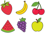 Fresh Nutritious Mixed Fruits Collection 🍎🍌🍇 Colored Example