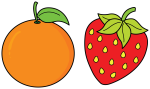 Fresh Orange and Sweet Strawberry 🍊🍓✨ Colored Example