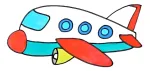 Friendly Airplane with Wings and Engine ✈️🌍🛩️ Colored Example