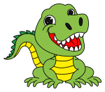 Friendly Alligator with a Big Smile and Sharp Teeth 🐊🦴😊 Colored Example