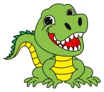 Friendly Alligator with a Big Smile and Sharp Teeth 🐊🦴😊 Colored Example