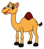 Friendly Camel with a Hump and a Smile 🐫🌞😊 Colored Example