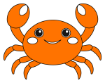 Friendly Crab with a Smile and Curved Claws 🦀🌊😊 Colored Example