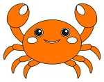 Friendly Crab with a Smile and Curved Claws 🦀🌊😊 Colored Example
