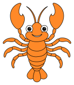 Friendly Lobster with Claws and a Smile 🦞😊🌊 Colored Example