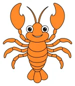 Friendly Lobster with Claws and a Smile 🦞😊🌊 Colored Example