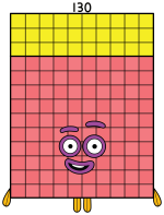 Friendly Numberblock 130 with a Sunny Top and Bold Body 🔢🌟 Colored Example