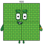Friendly Numberblock 400 with Yellow Wrist Gadget 🧠🔢💚 Colored Example