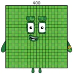 Friendly Numberblock 400 with Yellow Wrist Gadget 🧠🔢💚 Colored Example