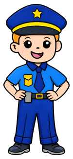 Friendly Police Officer with a Big Smile 👮‍♂️😊 Colored Example