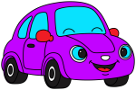Friendly Smiling Car with Curved Headlights and Windshield Wipers 🚗😊💨 Colored Example