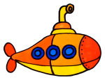 Friendly Submarine with a Curved Periscope and Big Windows 🚢🌊🌟 Colored Example