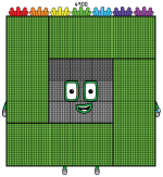 Numberblock 4900 Square Giant 🟩🔢✨ Colored Example