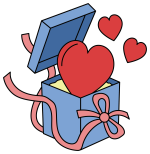 Gift Box with Heart Symbols for Valentine's Day 💝💖🎁 Colored Example