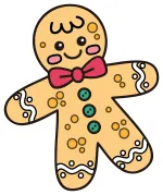 Gingerbread Man 🎄🧡🍪✨ Colored Example