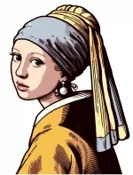 Girl with a Pearl Earring oil painting by Johannes Vermeer 🎨👧💫👂 Colored Example
